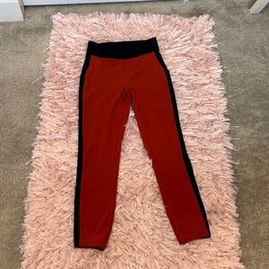 Women’s Burnt Orange  Red and Black Leggings